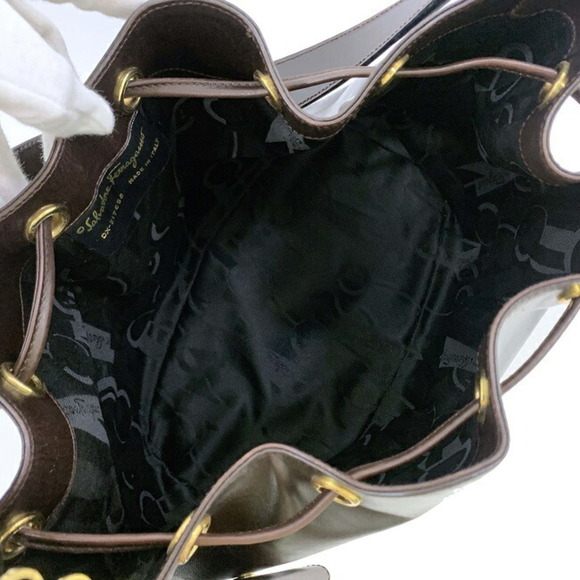 SALVATORE FERRAGAMO Ferragamo One Shoulder Bag Dark Brown Gancini DX-217658 Leat - Picture 4 of 10